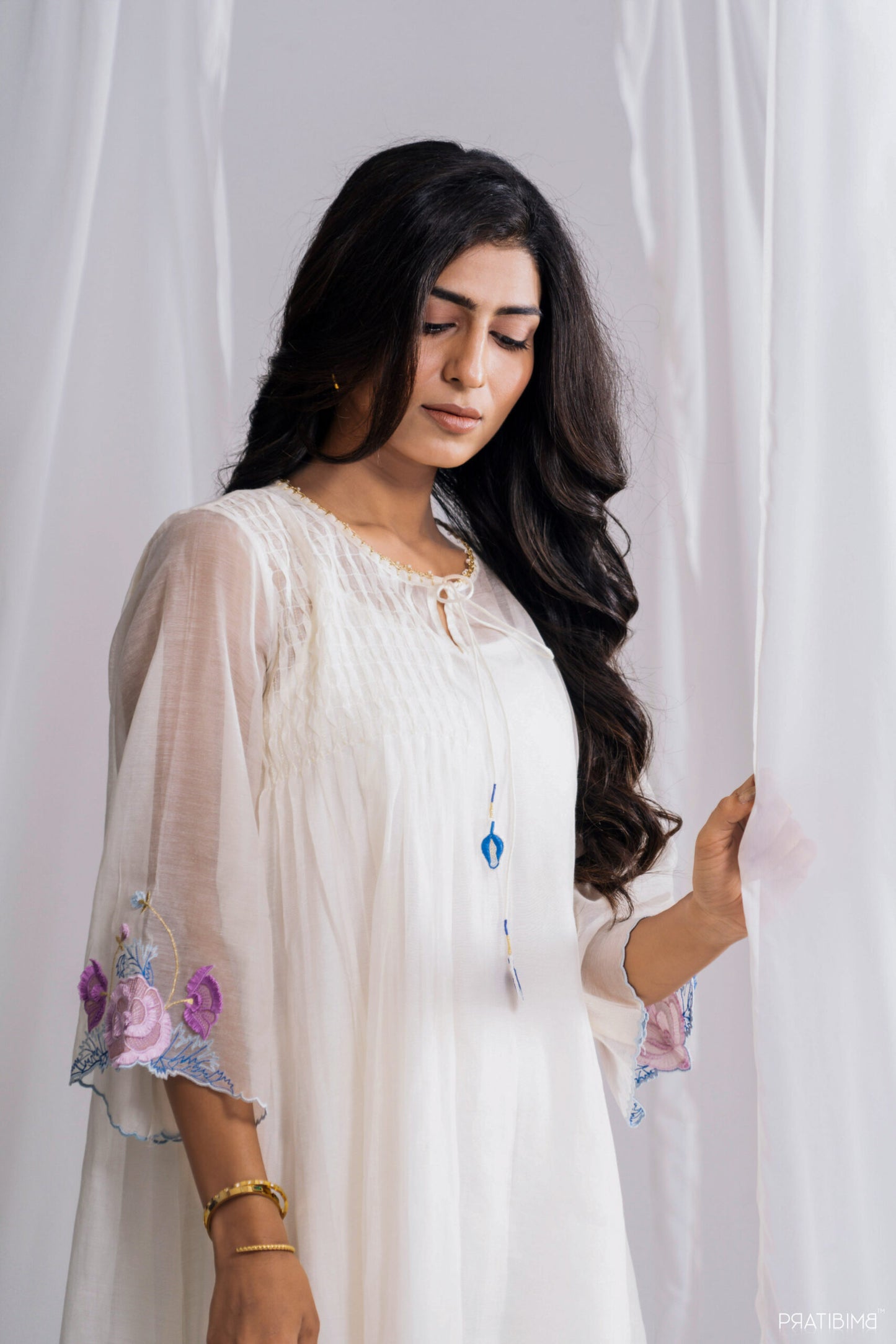 Garden Kurta Set in Off White