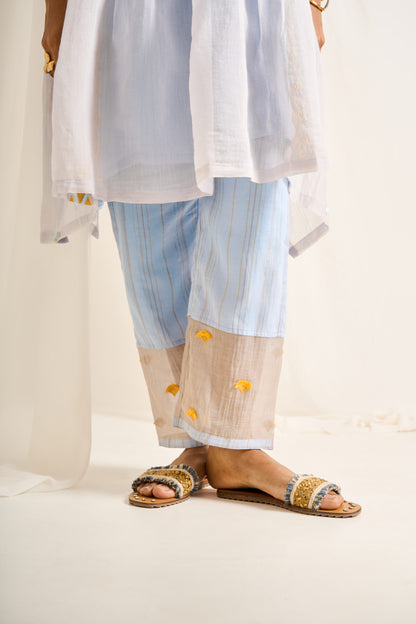 Geometric Kaftan Set in Light Blue