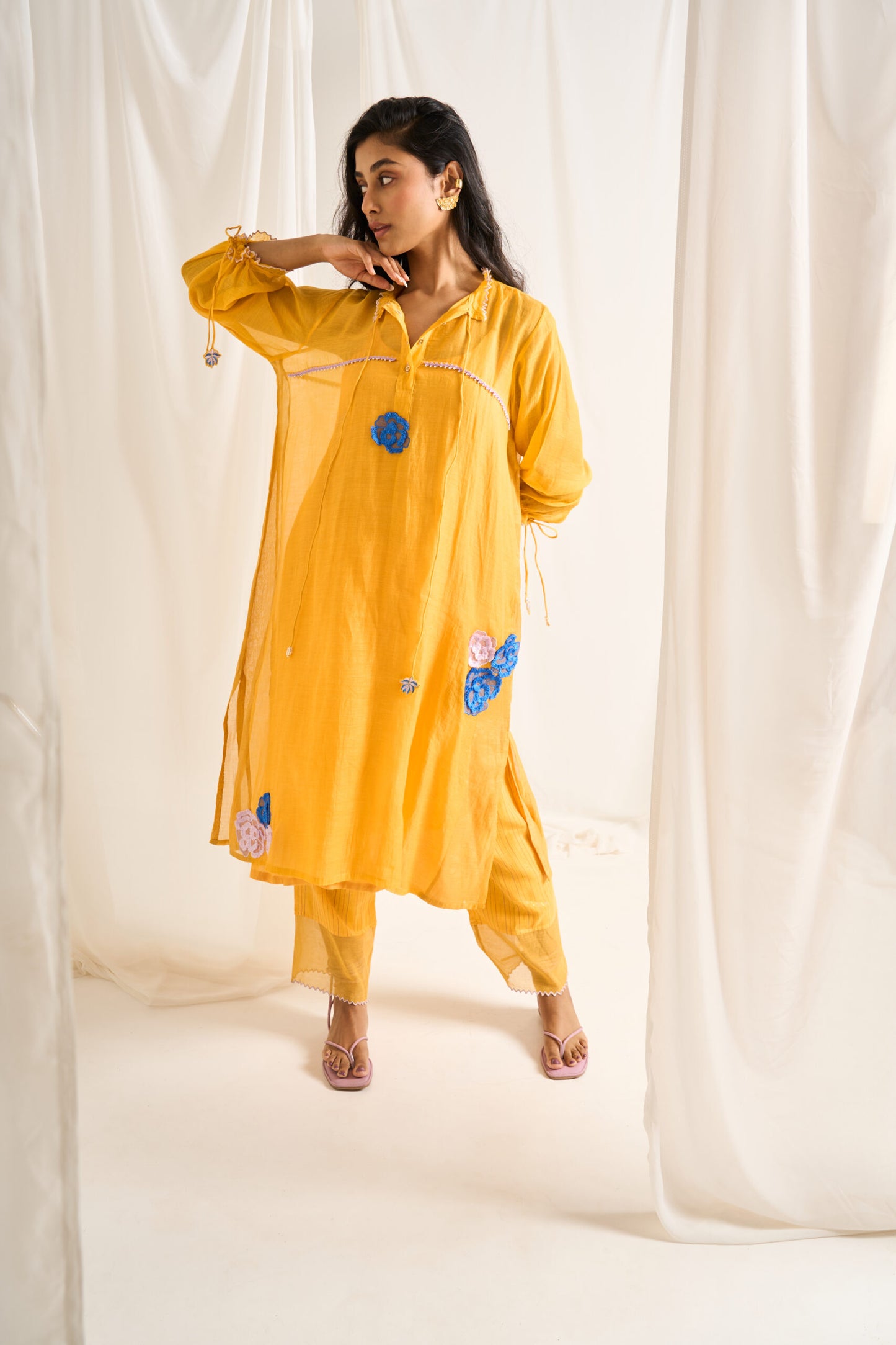 Neha Vora in Yellow Trifloral Tangle