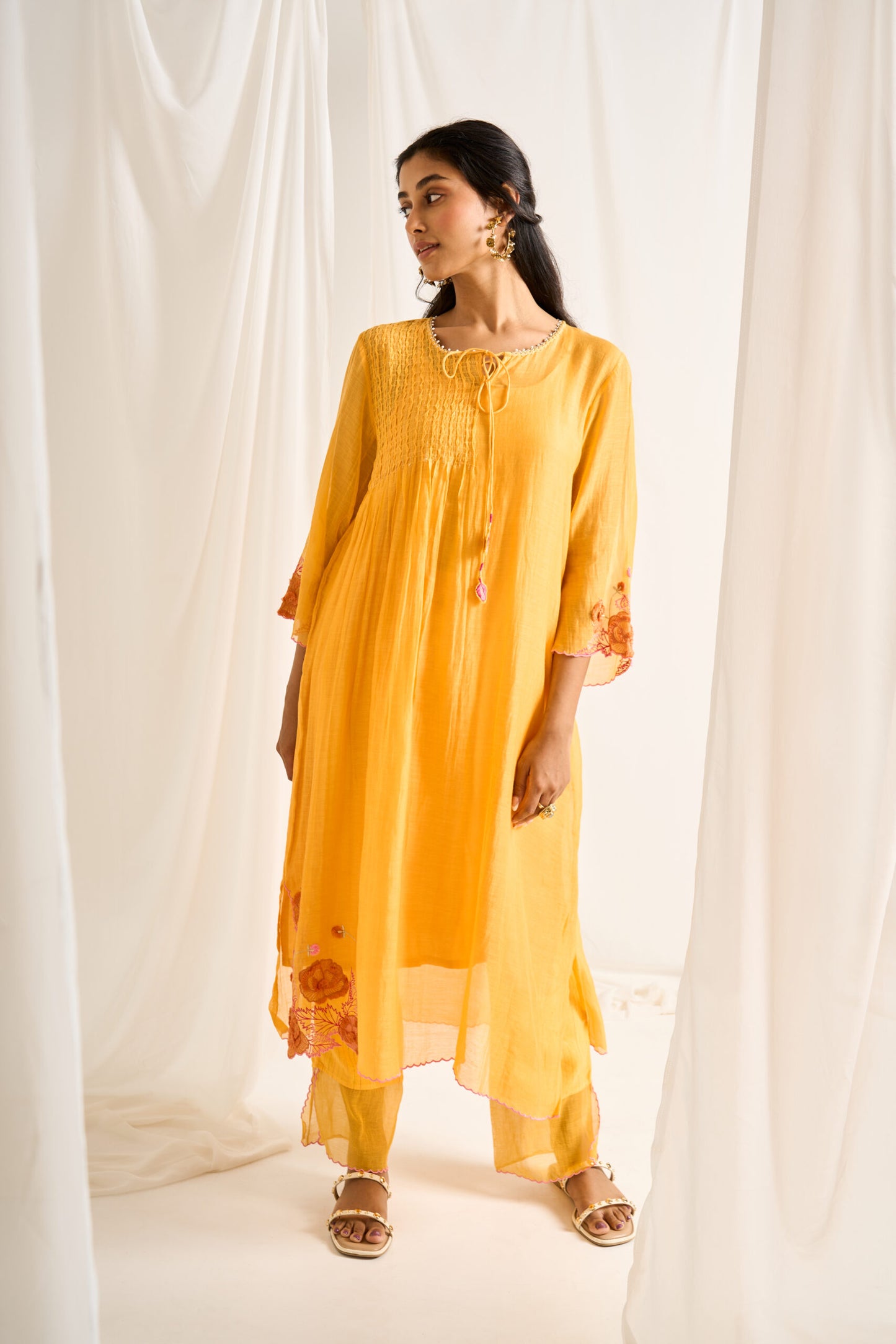 Garden Kurta Set in Yellow