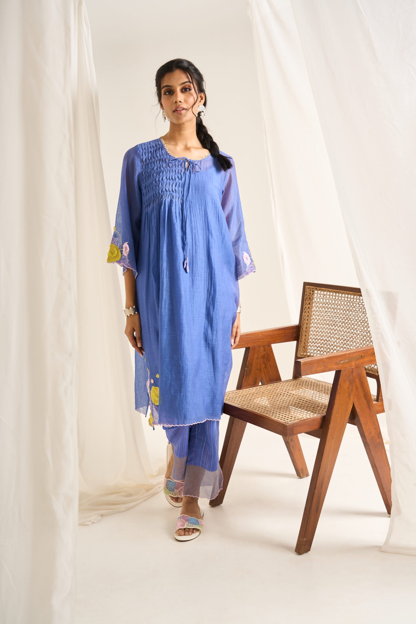 Heena somani in Garden Kurta Set - Evening Blue