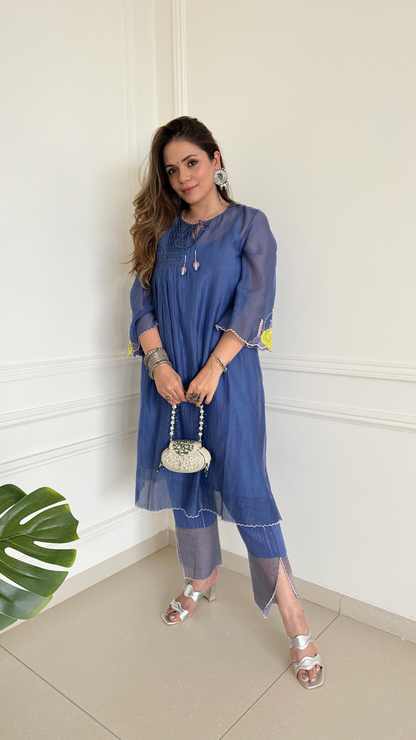 Heena somani in Garden Kurta Set - Evening Blue